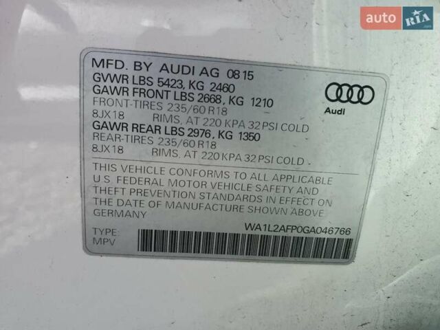 Ауди Ку 5 2016 в Львове на Automoto.ua Белый Ауди Ку 5, объемом двигателя 2 л и пробегом 62 тыс. км за 2300 $, фото 12 на Automoto.ua