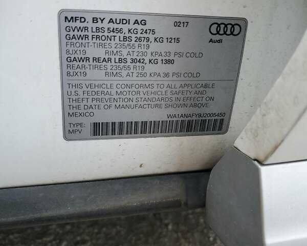 Белый Ауди Ку 5, объемом двигателя 1.98 л и пробегом 165 тыс. км за 7500 $, фото 12 на Automoto.ua