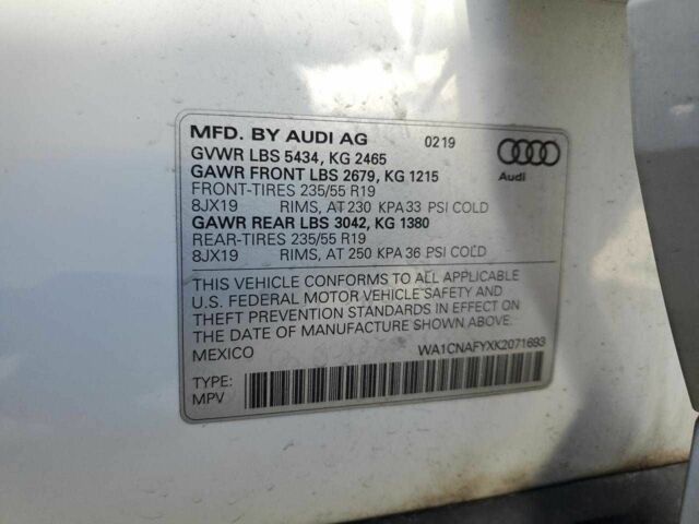 Белый Ауди Ку 5, объемом двигателя 0 л и пробегом 56 тыс. км за 6500 $, фото 12 на Automoto.ua