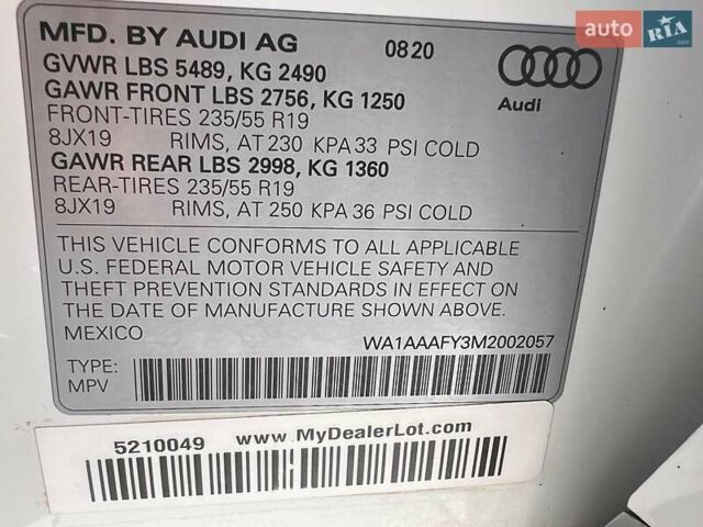 Белый Ауди Ку 5, объемом двигателя 1.98 л и пробегом 36 тыс. км за 36800 $, фото 10 на Automoto.ua