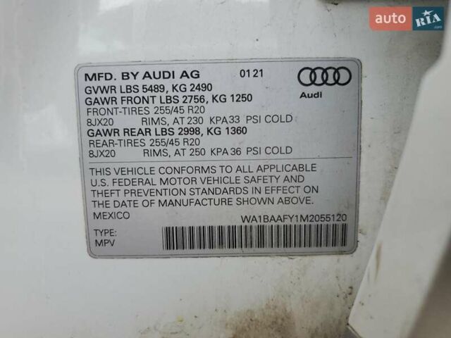 Ауди Ку 5 2021 в Днепре (Днепропетровске) на Automoto.ua Белый Ауди Ку 5, объемом двигателя 1.98 л и пробегом 90 тыс. км за 16900 $, фото 12 на Automoto.ua