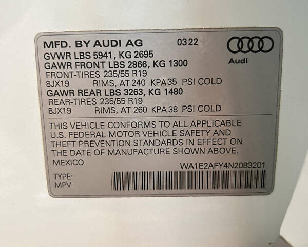 Белый Ауди Ку 5, объемом двигателя 1.98 л и пробегом 38 тыс. км за 54000 $, фото 16 на Automoto.ua