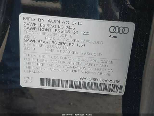 Черный Ауди Ку 5, объемом двигателя 2 л и пробегом 114 тыс. км за 2800 $, фото 8 на Automoto.ua