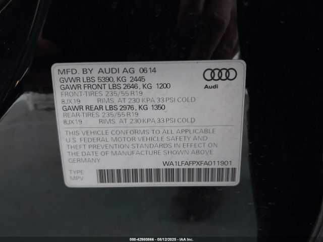 Черный Ауди Ку 5, объемом двигателя 2 л и пробегом 75 тыс. км за 2500 $, фото 8 на Automoto.ua