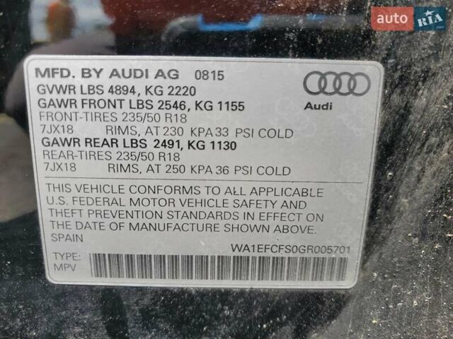 Черный Ауди Ку 5, объемом двигателя 1.98 л и пробегом 85 тыс. км за 3000 $, фото 11 на Automoto.ua