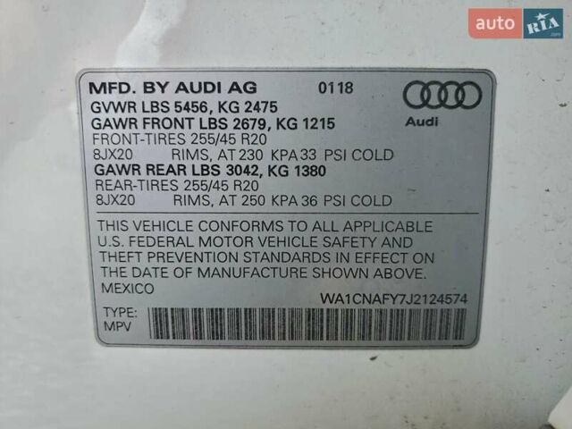 Черный Ауди Ку 5, объемом двигателя 1.98 л и пробегом 131 тыс. км за 6100 $, фото 11 на Automoto.ua