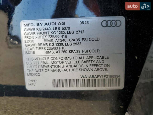 Ауди Ку 5 2023 в Киеве на Automoto.ua Черный Ауди Ку 5, объемом двигателя 2 л и пробегом 27 тыс. км за 28200 $, фото 11 на Automoto.ua