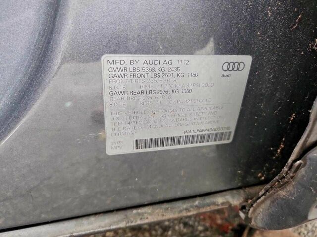 Серый Ауди Ку 5, объемом двигателя 2 л и пробегом 109 тыс. км за 3100 $, фото 11 на Automoto.ua