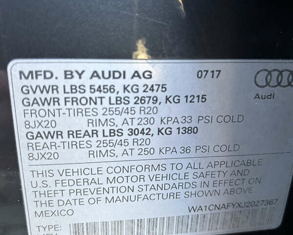 Серый Ауди Ку 5, объемом двигателя 1.98 л и пробегом 85 тыс. км за 26900 $, фото 14 на Automoto.ua