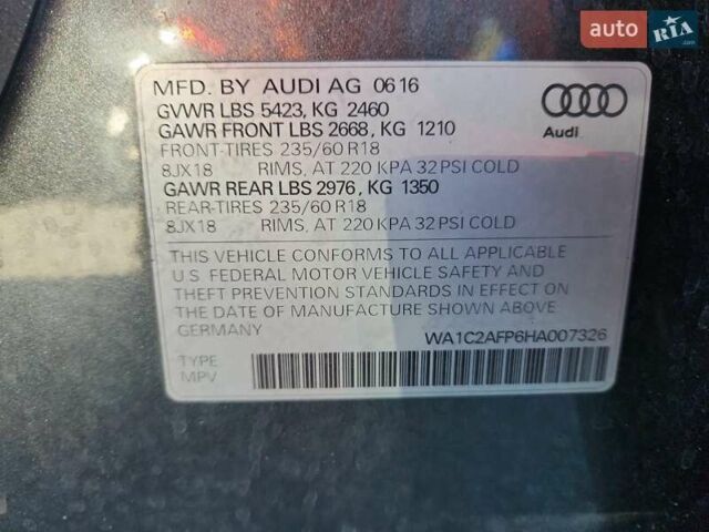 Серый Ауди Ку 5, объемом двигателя 1.98 л и пробегом 163 тыс. км за 3400 $, фото 11 на Automoto.ua
