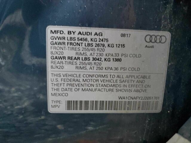 Серый Ауди Ку 5, объемом двигателя 2 л и пробегом 68 тыс. км за 8000 $, фото 11 на Automoto.ua