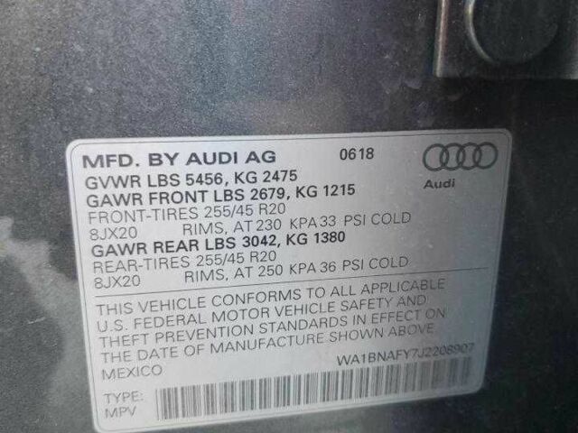 Серый Ауди Ку 5, объемом двигателя 2 л и пробегом 66 тыс. км за 8000 $, фото 13 на Automoto.ua