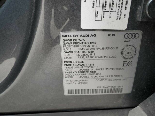 Сірий Ауді Ку 5, об'ємом двигуна 2 л та пробігом 80 тис. км за 17700 $, фото 13 на Automoto.ua