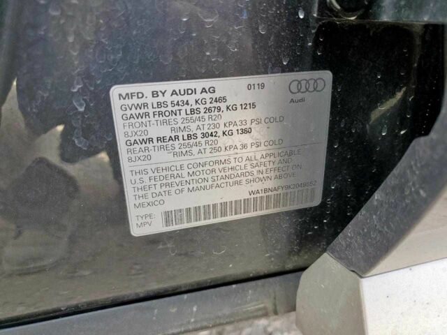 Серый Ауди Ку 5, объемом двигателя 2 л и пробегом 88 тыс. км за 9000 $, фото 12 на Automoto.ua