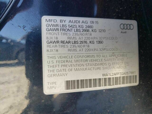 Синий Ауди Ку 5, объемом двигателя 2 л и пробегом 120 тыс. км за 2300 $, фото 12 на Automoto.ua