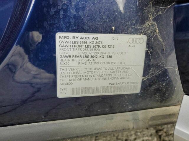 Синий Ауди Ку 5, объемом двигателя 2 л и пробегом 91 тыс. км за 16700 $, фото 12 на Automoto.ua