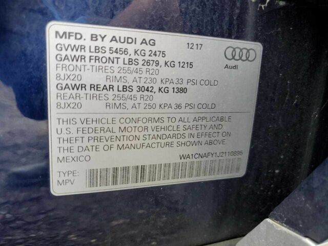 Синий Ауди Ку 5, объемом двигателя 0 л и пробегом 42 тыс. км за 8000 $, фото 12 на Automoto.ua