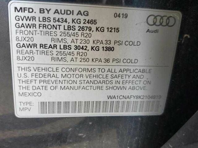 Синий Ауди Ку 5, объемом двигателя 2 л и пробегом 35 тыс. км за 7500 $, фото 12 на Automoto.ua