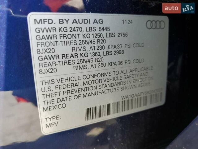 Синий Ауди Ку 5, объемом двигателя 1.98 л и пробегом 3 тыс. км за 27000 $, фото 12 на Automoto.ua