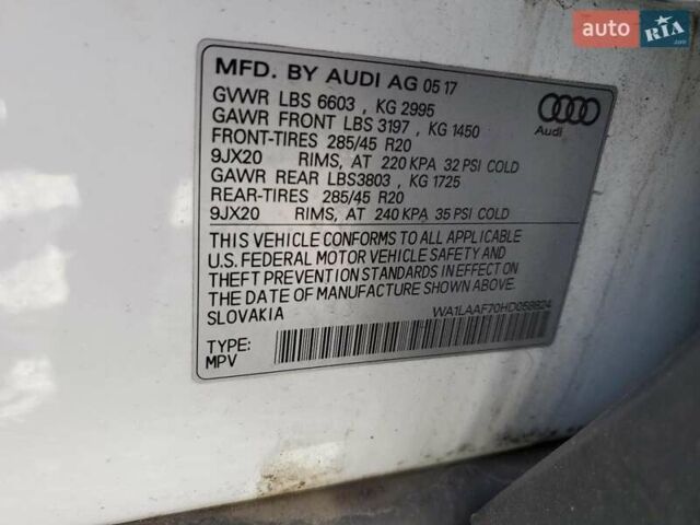 Ауді Ку 7 2017 у Києві на Automoto.ua Білий Ауді Ку 7, об'ємом двигуна 3 л та пробігом 103 тис. км за 19280 $, фото 12 на Automoto.ua