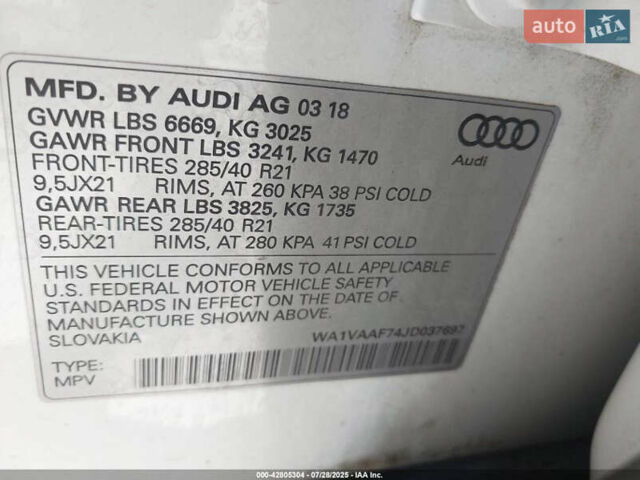 Белый Ауди Ку 7, объемом двигателя 3 л и пробегом 154 тыс. км за 12000 $, фото 8 на Automoto.ua