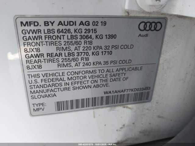 Белый Ауди Ку 7, объемом двигателя 3 л и пробегом 42 тыс. км за 7800 $, фото 8 на Automoto.ua