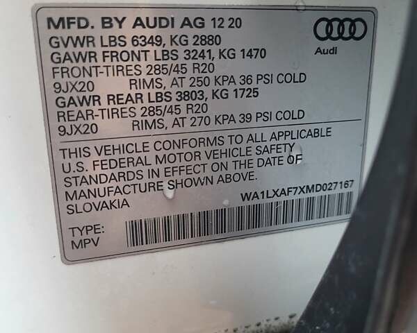 Белый Ауди Ку 7, объемом двигателя 3 л и пробегом 96 тыс. км за 55000 $, фото 2 на Automoto.ua