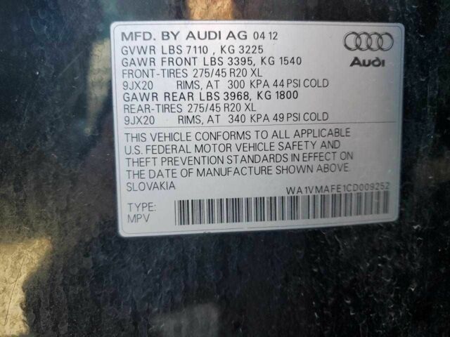 Черный Ауди Ку 7, объемом двигателя 3 л и пробегом 240 тыс. км за 3000 $, фото 12 на Automoto.ua