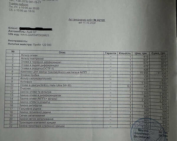 Черный Ауди Ку 7, объемом двигателя 3 л и пробегом 123 тыс. км за 17900 $, фото 16 на Automoto.ua