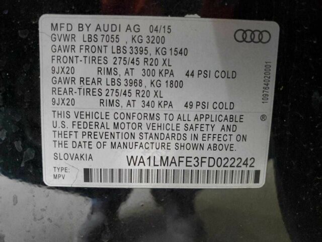 Чорний Ауді Ку 7, об'ємом двигуна 3 л та пробігом 181 тис. км за 3000 $, фото 12 на Automoto.ua