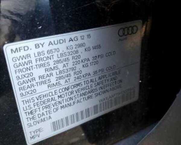 Ауди Ку 7 2016 в Львове на Automoto.ua Черный Ауди Ку 7, объемом двигателя 3 л и пробегом 191 тыс. км за 24500 $, фото 10 на Automoto.ua
