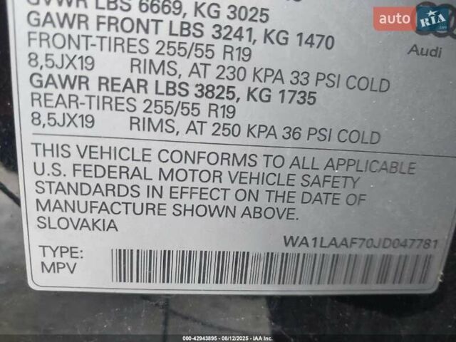 Ауді Ку 7 2018 у Черкасах на Automoto.ua Чорний Ауді Ку 7, об'ємом двигуна 3 л та пробігом 155 тис. км за 8800 $, фото 12 на Automoto.ua