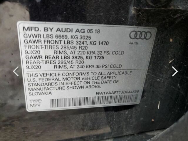 Ауди Ку 7 2018 в Одессе на Automoto.ua Черный Ауди Ку 7, объемом двигателя 3 л и пробегом 100 тыс. км за 12500 $, фото 8 на Automoto.ua