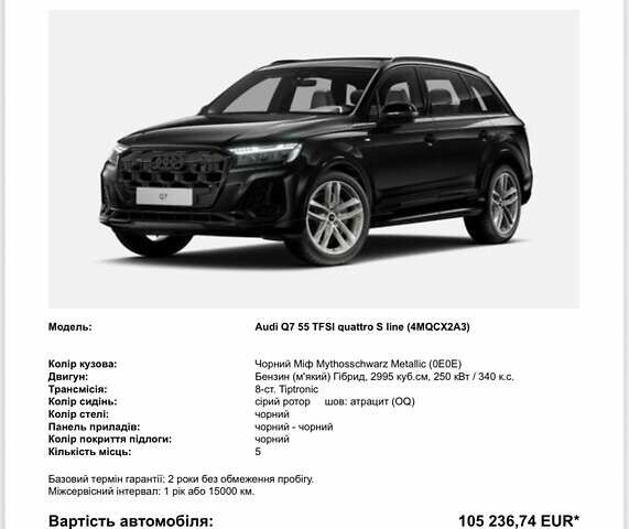 Черный Ауди Ку 7, объемом двигателя 3 л и пробегом 8 тыс. км за 99500 $, фото 1 на Automoto.ua