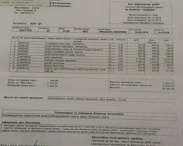 Сірий Ауді Ку 7, об'ємом двигуна 2.97 л та пробігом 150 тис. км за 33500 $, фото 98 на Automoto.ua