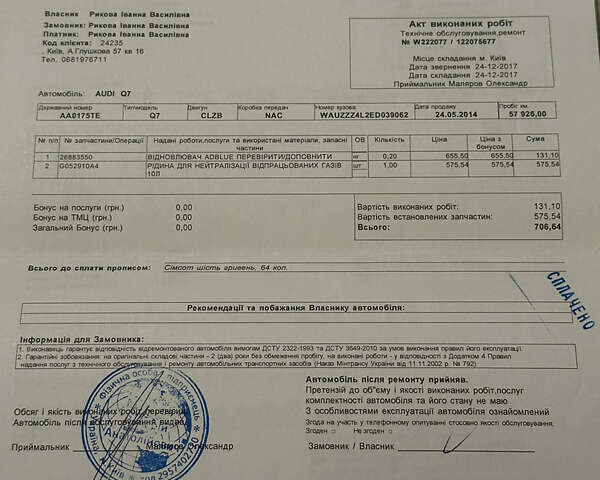 Сірий Ауді Ку 7, об'ємом двигуна 2.97 л та пробігом 150 тис. км за 33500 $, фото 97 на Automoto.ua