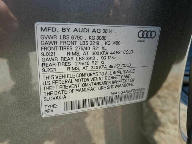 Серый Ауди Ку 7, объемом двигателя 3 л и пробегом 147 тыс. км за 1100 $, фото 12 на Automoto.ua