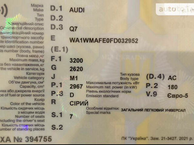 Сірий Ауді Ку 7, об'ємом двигуна 3 л та пробігом 50 тис. км за 39000 $, фото 56 на Automoto.ua