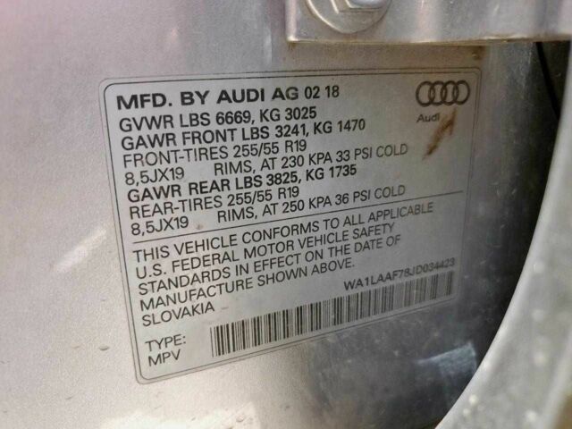 Серый Ауди Ку 7, объемом двигателя 3 л и пробегом 236 тыс. км за 18500 $, фото 12 на Automoto.ua