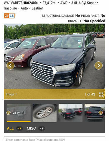 Синий Ауди Ку 7, объемом двигателя 3 л и пробегом 156 тыс. км за 23950 $, фото 90 на Automoto.ua