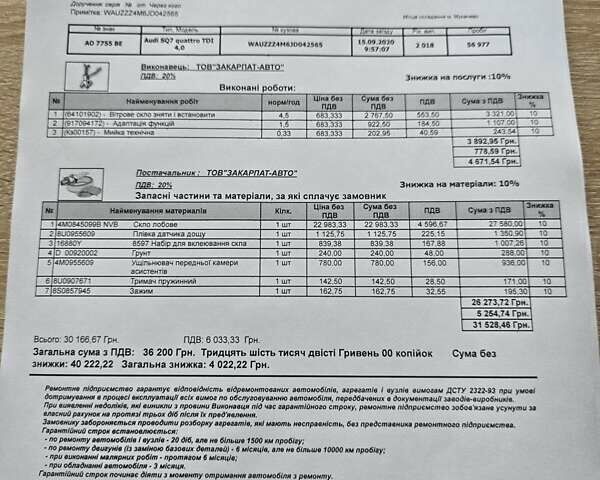 Чорний Ауді SQ7, об'ємом двигуна 3.96 л та пробігом 260 тис. км за 47000 $, фото 30 на Automoto.ua