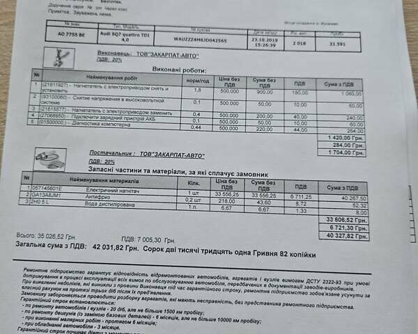 Чорний Ауді SQ7, об'ємом двигуна 3.96 л та пробігом 260 тис. км за 47000 $, фото 33 на Automoto.ua