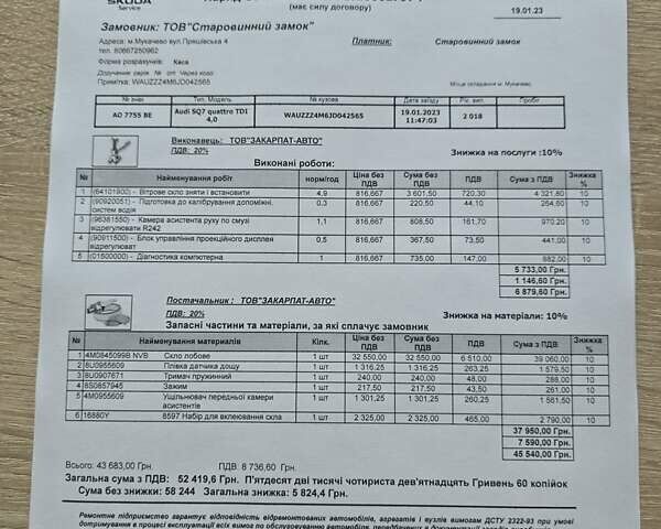 Чорний Ауді SQ7, об'ємом двигуна 3.96 л та пробігом 260 тис. км за 47000 $, фото 5 на Automoto.ua