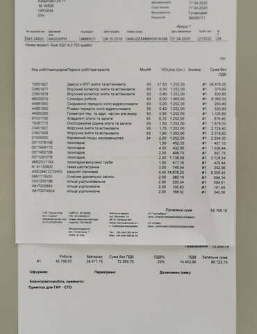 Синий Ауди SQ7, объемом двигателя 3.96 л и пробегом 220 тыс. км за 38000 $, фото 55 на Automoto.ua
