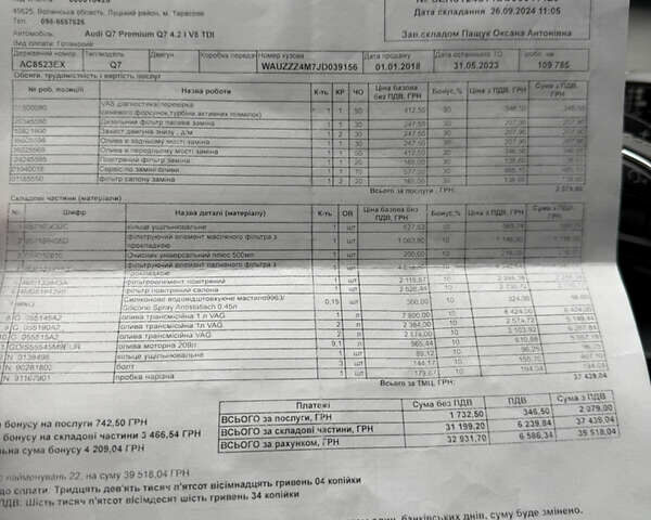 Синий Ауди SQ7, объемом двигателя 3.96 л и пробегом 128 тыс. км за 57900 $, фото 45 на Automoto.ua