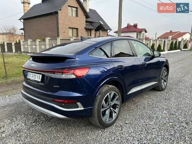 Синий Ауди Q4 Sportback e-tron, объемом двигателя 0 л и пробегом 19 тыс. км за 37999 $, фото 3 на Automoto.ua
