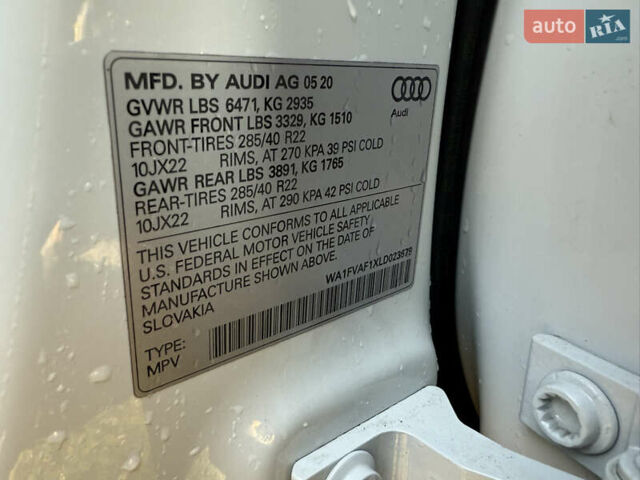 Ауди Q8 2020 в Львове на Automoto.ua Белый Ауди Q8, объемом двигателя 3 л и пробегом 76 тыс. км за 64100 $, фото 66 на Automoto.ua