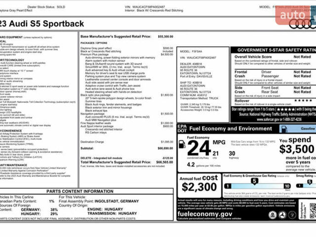 Серый Ауди S5 Sportback, объемом двигателя 3 л и пробегом 57 тыс. км за 43700 $, фото 46 на Automoto.ua