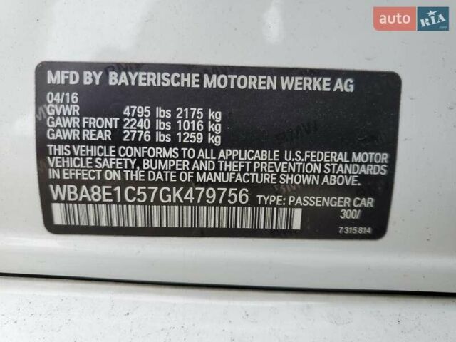 БМВ 3 Серия 2016 в Киеве на Automoto.ua Белый БМВ 3 Серия, объемом двигателя 2 л и пробегом 192 тыс. км за 3300 $, фото 11 на Automoto.ua