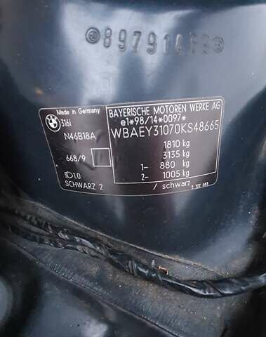 Чорний БМВ 3 Серія, об'ємом двигуна 1.8 л та пробігом 326 тис. км за 5400 $, фото 12 на Automoto.ua